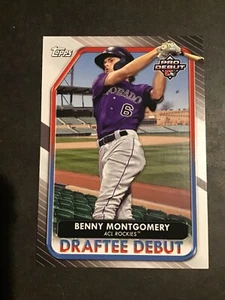 2022 Topps Pro Debut Benny Montgomery Draftee Debut Insert Colorado Rockies - Picture 1 of 3