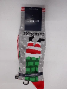 CALCETINES CREMIEUX SANTA CHIMNEY ABAJO HACIA ARRIBA GRIS NAVIDAD ROJO CREW NUEVOS #22122 - Imagen 1 de 2
