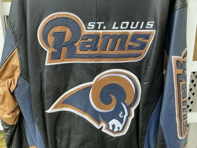Vintage St Louis Rams Leather Jacket Carl Banks G3 Mens Small RARE - Image 1 of 4