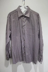 Camisa de vestir para hombre Ermenegildo Zegna a rayas con botones talla XXgrande - Imagen 1 de 7