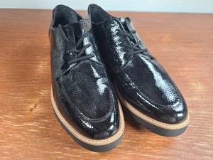 Franco Sarto Oxford Black Charles Patent Derby Shoes Womens Size 10M - Picture 1 of 10