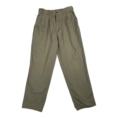 Vintage Bugle Boy Company Pants Mens 33x32 Khaki Pleated Relaxed Fit Chino 90s - Image 1 of 4