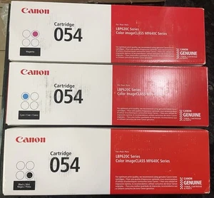 ZESTAW TONERÓW CANON 054 CZARNY CYJAN MAGENTA - OEM ORYGINALNY NOWY - Zdjęcie 1 z 6
