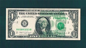 $1.00 1988A Federal Reserve BB-Block (TORN SHEET B2F Transfer)ERROR~Nice(VF) - Picture 1 of 1