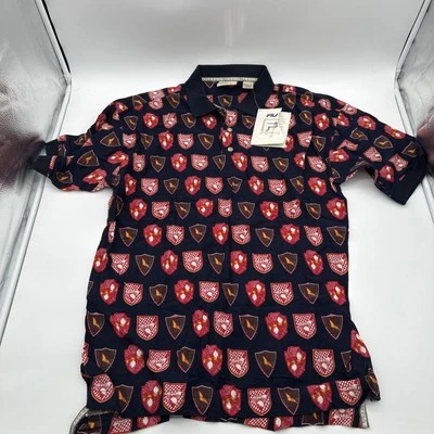 Polo de golf vintage FILA M piqué azul marino seto Italia escudo deportivo años 90 Foto 1 de 4