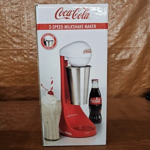 Coca Cola Nostalgia 2 velocidades batidora taza de acero inoxidable ¡NUEVA! - Imagen 1 de 10