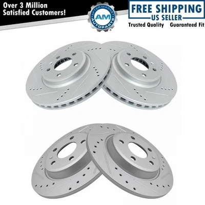 Drilled Brake Rotor Set Fits Audi A4 A5 A6 allroad Q5 - Image 1 of 4