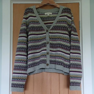 Seasalt Women's Cardigan - purple Lamorna Lane Fair Isle Cardigan Regular - We - Picture 1 of 6