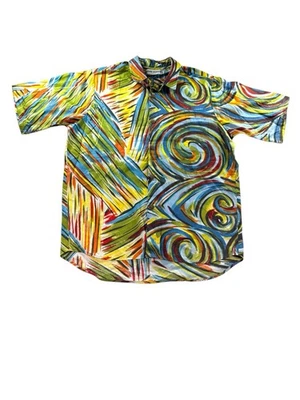 Camisa Jams World Para Hombres Mediana Giratoria Pop Línea de Surf Hawaiana Aloha Abotonada De Colección Foto 1 de 4