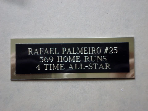 Rafael Palmeiro Baseball Card Plaque or Baseball Ball Cube Nameplate 1" X 3" Cover