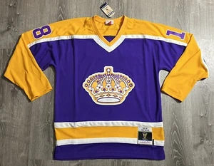 MAGLIA NUOVA CON ETICHETTE MITCHELL & Ness los angeles kings large dave taylor linea blu $200 - Foto 1 di 7