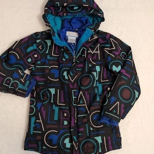 Columbia Girl's All Over Letter Interchange Jacket Bright Geranium Size M - Picture 1 of 8