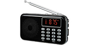 Portable FM Radio MP3 Player With Speaker LED Light Voice Recording