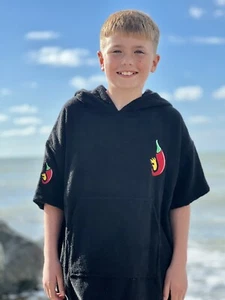 CHILD’S JALAPEÑO PONCHO TOWEL HOODED BEACH SWIMMING CHANGING ROBE. Dry in style! - Picture 1 of 8
