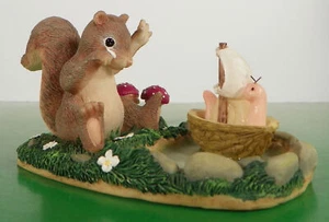 Charming Tails Figurine I MISS YOU ALREADY 89/756 Fitz and Floyd Squirrel Snail - Picture 1 of 8
