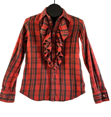 Ralph Lauren Rugby Plaid Shirt W/ Ruffles US Sz 4 Preppy 100% Cotton Academia - Image 1 of 4