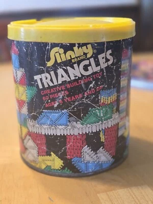 Slinky Brand Triangles In Container Vintage Building Toy 60 Pieces  - Image 1 of 2