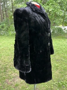 NEW SUPERIOR REX RABBIT CHINCHILLA FUR COAT LUXURY JACKET BEAUTIFUL LOOK SIZE M - Picture 1 of 13