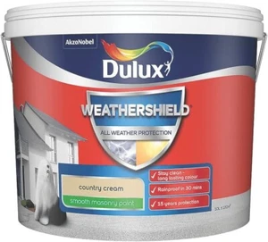 Dulux Weathershield All Weather Protection Smooth Masonry Paint 10L - County Cre - Picture 1 of 3