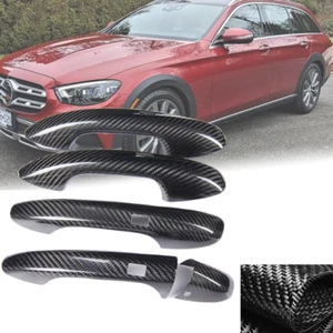 For Benz W205 C E S GLC GLE AMG Real Carbon Fiber Door Handle Cover w Sensor - Bild 1 von 5