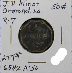 Trade Token: J.D.Minor, Ormond, La. COUNTERPUNCHED "JDM"! LTT# 6542 A50 R-7 - Picture 1 of 2