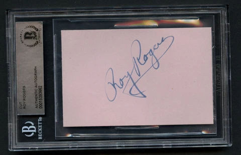 Roy Rogers signed autograph auto 2x3.5 cut The King of the Coyboys BAS Slabbed Cover