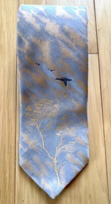 Wemlon By Wembley Necktie Duck and Tree Nature Themed Tie 55"L 4"W - Image 1 of 4