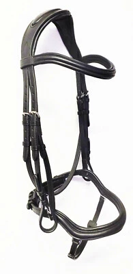 Micklem Style Bridles - Italian Leather and rubber lined leather reins w/ stops - Image 1 of 4
