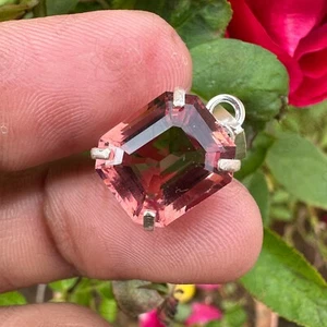 Colgante de piedras preciosas naturales de plata 925 con certificación de alejandrita cambio de color de 13,20 quilates - Imagen 1 de 6