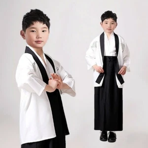 Child Boy Retro Japanese Kimono Yukata Set Robe Gown Asian Costume Cosplay - Picture 1 of 12