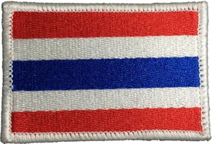 THAI Flag TH Asia Country Thailand Embroidered Touch Fastener Hook & Loop Patch - Picture 1 of 1