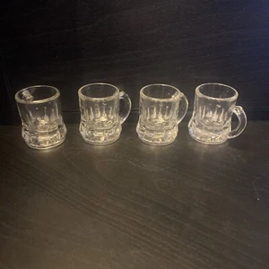 Lot of 4 Vintage Federal Clear Miniature Beer Mug Shot Glasses - Picture 1 of 8