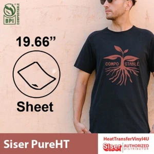 Siser PureHT Heat Transfer Vinyl 20" x 12" sheet - Picture 1 of 10