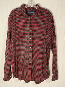 RALPH LAUREN Classic Fit Button Down Red/Green Plaid Shirt Men's Size XL - Picture 1 of 3