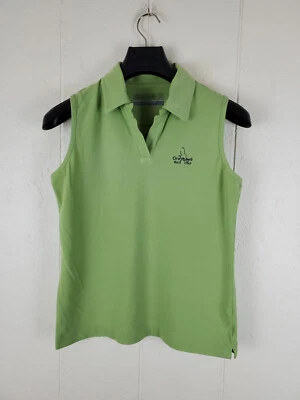 Cutter & Buck рубашка-поло женщин большой зеленый воротник V шеи без рукавов вышивка - Изображение 1 из 4
