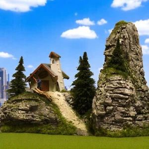 Diorama H0#1:87 Berg Fels/Granit Struktur#patiniert" Gebirge Landschaft#begrünt - Bild 1 von 10