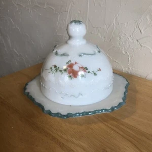 EAPG Antique Dithridge and Sons"VERSAILLES" Milk Glass Butter Dish with Lid - Picture 1 of 12