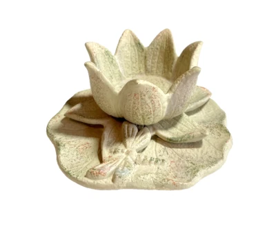 Yankee Candle Lily Pad  Dragonfly Votive or Tea Light Candle Holder 4 x 2 inch - Image 1 of 4
