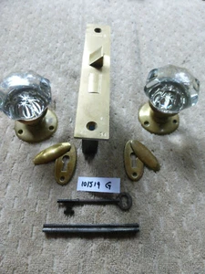 Antico set ferramenta vintage YALE per porta in ottone 101519 G - Foto 1 di 12