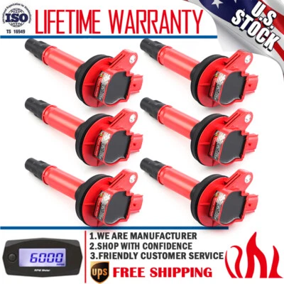 Paquete de 6 bobinas de encendido de alto rendimiento para Mazda 6 2009-2013/CX-9 2008-2018 3,7 L Foto 1 de 4