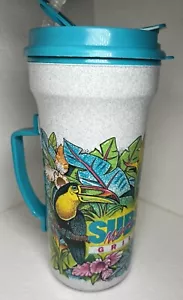 Vintage Miami Subs Tasse Flamingo Tukan Kakadu Kunststoff Becher 9" mit Strohhalm Coca-Cola - Bild 1 von 13