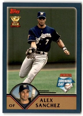 2003 Topps Opening Day Alex Sanchez #153 Milwaukee Brewers - Image 1 of 2