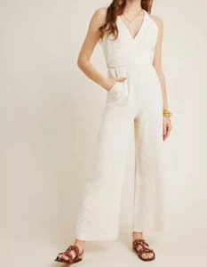 Anthropologie Aren Halterneck Jumpsuit Neutral Size UK6 US2 RRP £120 - Picture 1 of 4