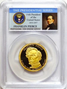 2010-S  FRANKLIN PIERCE PRESIDENTIAL DOLLAR PORTRAIT LABEL  PCGS PR70DCAM - Picture 1 of 3