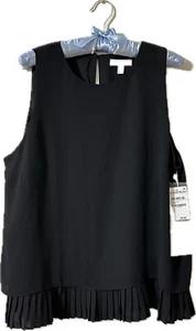 Chelsea 28 Women's Size 1X Pleated Black Sleeveless Top Tank Blouse Nordstrom - Picture 1 of 7