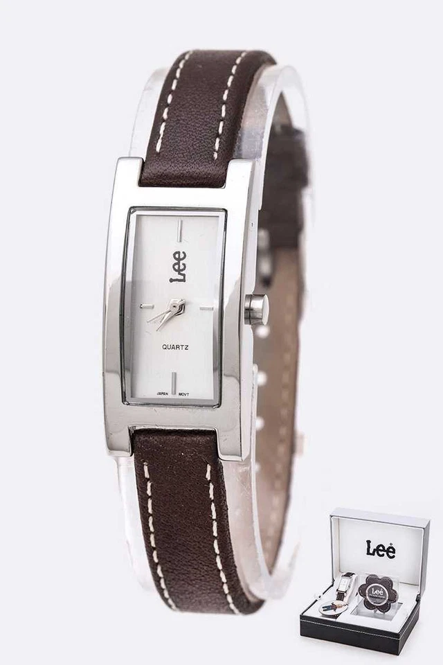 Juego de regalo de reloj de moda con correa de cuero marca LEE Foto 1 de 1