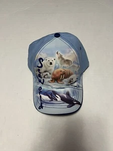 Hat Sea World With Different Animals On It Light Blue Very Rare 2017 - Picture 1 of 6