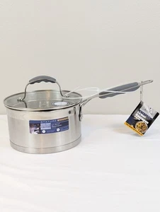 David Burke Gourmet Pro Schwer Edelstahl 2,5 Quart Soßenpfanne Topf mit Sieb Neu - Bild 1 von 17