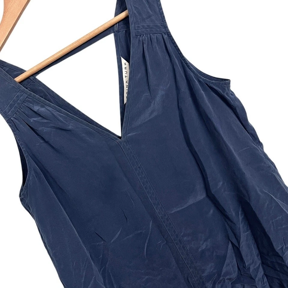 Trina Turk Women's M Blouse Top 100% Silk V-Neck Strappy Back Tank Minimalist - Image 1 of 4