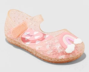 Cat & Jack Toddler Girls Hydee Rainbow Glitter Mary Janes Size 9 Jelly Sandals - Picture 1 of 4